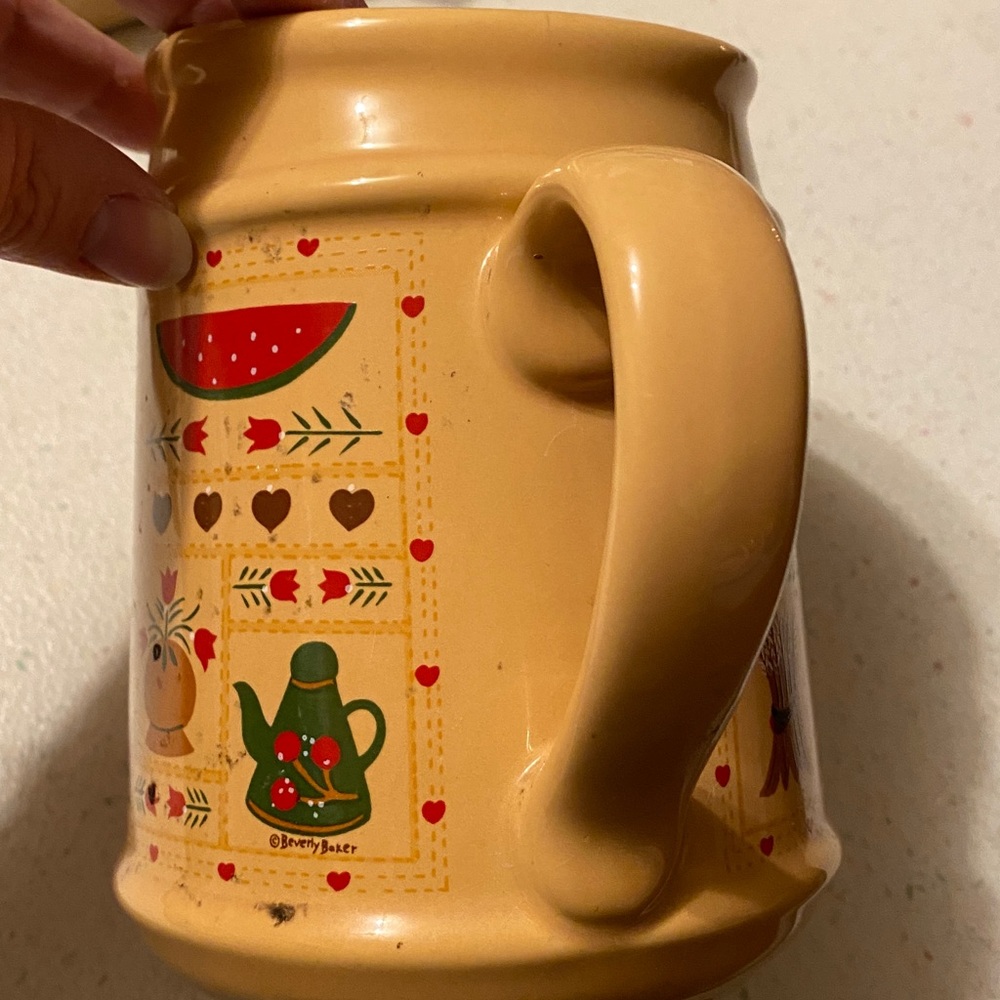 Vintage Beverly Baker Christmas Quilt Pitcher Cottagecore Ducks Strawberries - Picture 3 of 9